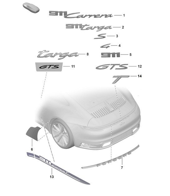 Diagram 810-000 Porsche 992 (911) MK1 2019-2024 Body