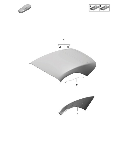 Convertible top covering / Moulded headliner - SIDE - Cabrio - 992.1 Carrera 2019 - 2024