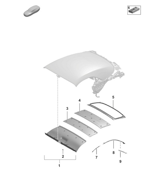 Soft top headliner / Trims - Cabrio - 992.1 Carrera 2019 - 2024