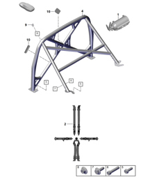 Accessories / Roll cage - 911 DAKAR (PR:E7S) - 992.1 Carrera 2019 - 2024