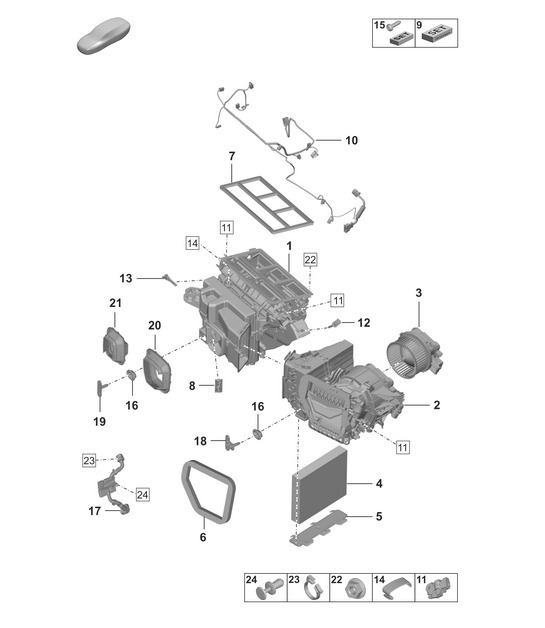 Diagram 814-001 Porsche 992 (911) MK1 2019-2024 Carrosserie
