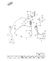 Air conditioning / Refrigerant line / (expansion valve > receiver drier) - PR:L0L - Left-Hand Drive - 992.1 Carrera 2019 - 2024