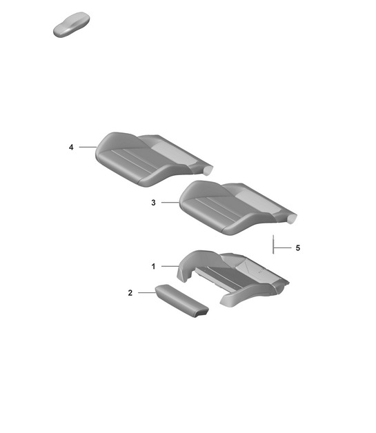 Foam part / Seat cover / Sports seat Plus - for vehicles with electrically adjustable 18-way seats -  992.1 Carrera 2019 - 2024