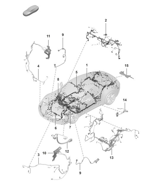 Diagram 902-100 Porsche 970.1 Panamera GTS V8 4.8L 2011-13 Electrical equipment