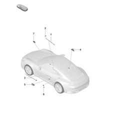 Éclairage intérieur / Témoin d'avertissement de porte / Éclairage de plancher 992.1 Carrera 2019 - 2024