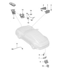 Voorcamera voor rijhulpsystemen / Achteruitrijcamera / Real Top View 992.1 Carrera 2019 - 2024