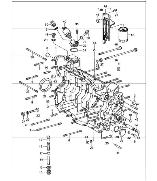 Diagram 101-10 Porsche 卡宴 9PA1 (957) 2007-2010 引擎