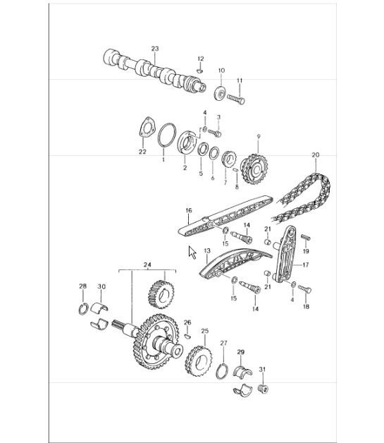 Diagram 103-15 Porsche Cayenne S 4.5L V8 2003>> Motore