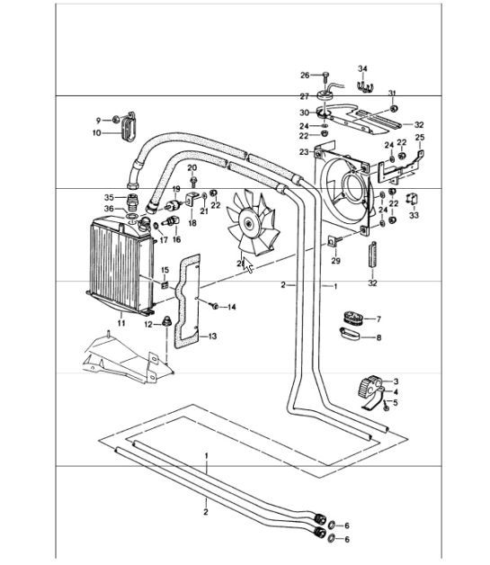 Diagram 104-05 Porsche 996 C4 3.4L 1997-08/01 Motore