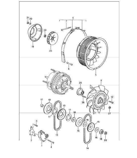 Diagram 105-00 Porsche 卡宴 Turbo 4.5L 2003>> 引擎