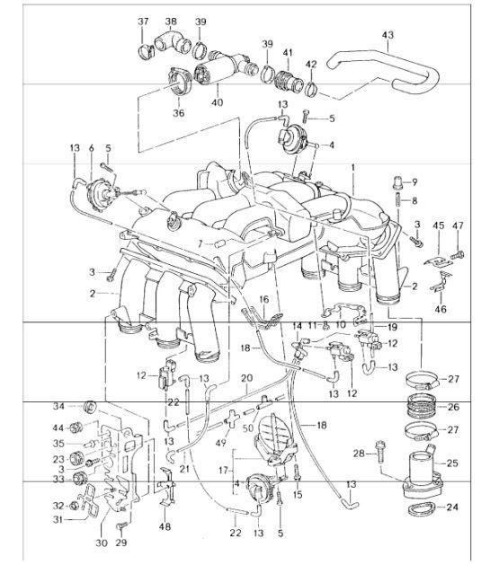 Diagram 107-12 Porsche 911 1974-83 Moteur
