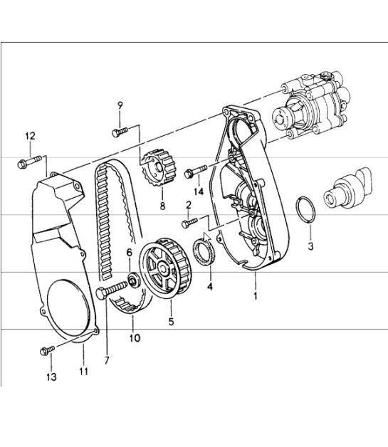 Diagram 108-00 Porsche 911 1978-1989 3.3L 涡轮增压（930） 引擎