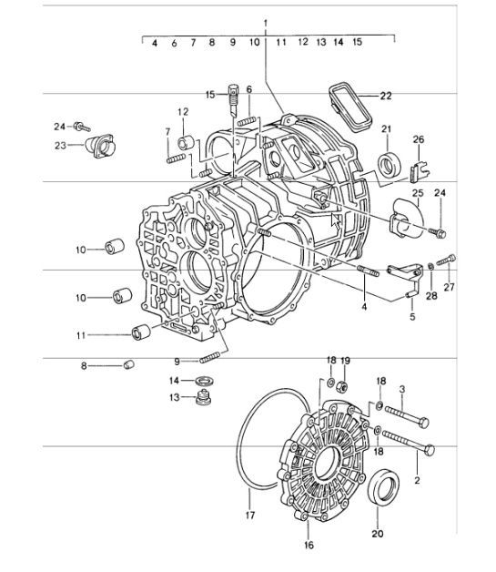 Diagram 302-01 Porsche 993 (911) (1994-1998) Transmisión