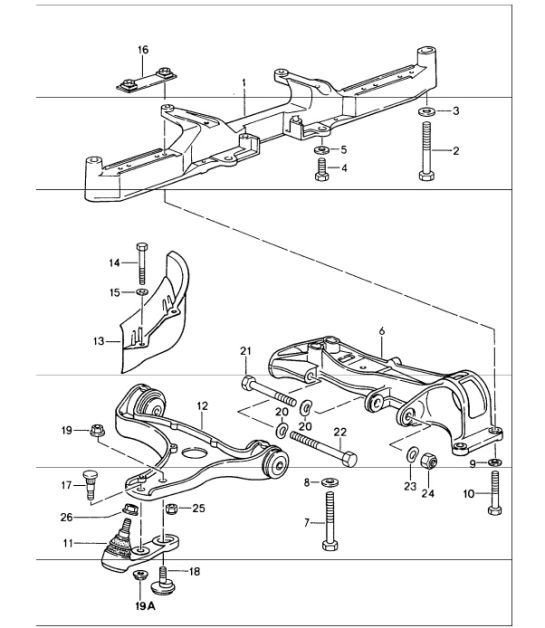 Diagram 401-00 Porsche Boxster 986/987/981 (1997-2016) Front Axle, Steering
