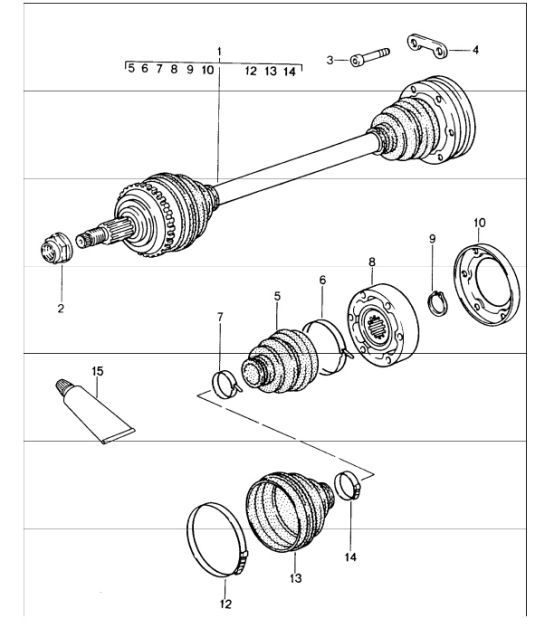 Diagram 401-10 Porsche 993 (911) (1994-1998) Front Axle, Steering 