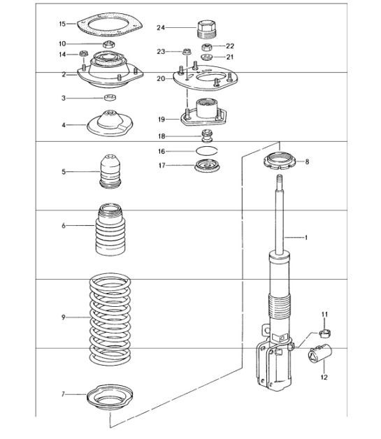 Diagram 402-00 Porsche Cayenne S 4.5L V8 2003>> Assale anteriore, sterzo 