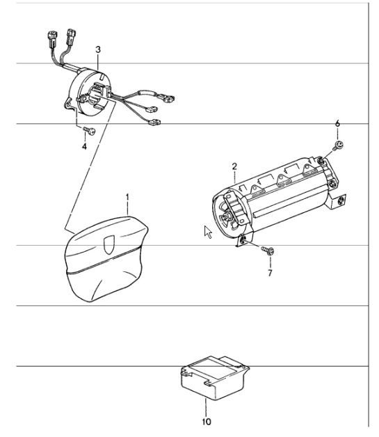 Diagram 403-06 Porsche 卡宴 3.2L V6 2003 年>> 前轴、转向 