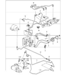 brake lines body front section 993 M339 (all-wheel drive) 1995 onawrds, 993 TURBO and 993 CARRERA RS 1994-98