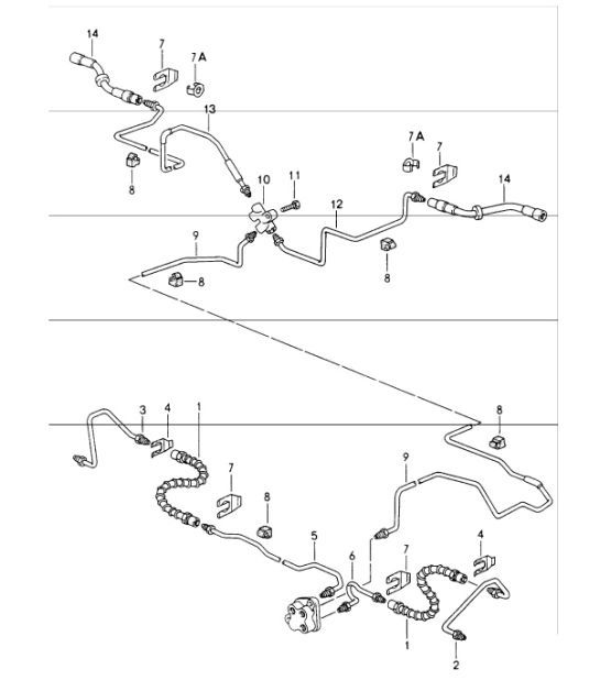 Diagram 604-10 Porsche 356B 1959-63 Ruote, freni