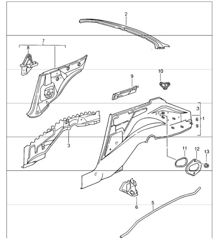 wheel housing rear 993 CABRIO/TARGA 1994-98