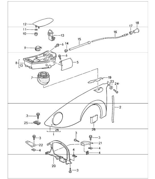 Diagram 801-40 Porsche Cayman 987C/981C (2005-2016) Carrocería