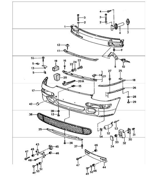 Diagram 802-03 Porsche 996 C4 3.4L 1997-08/01 Carrosserie