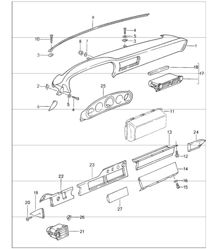 dashboard for cars with airbag passenger's side 993 1994-98