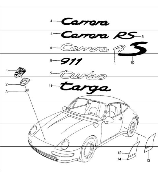 Diagram 810-00 Porsche Boxster 987 S 3.2/3.4L 2005-08/08  车身