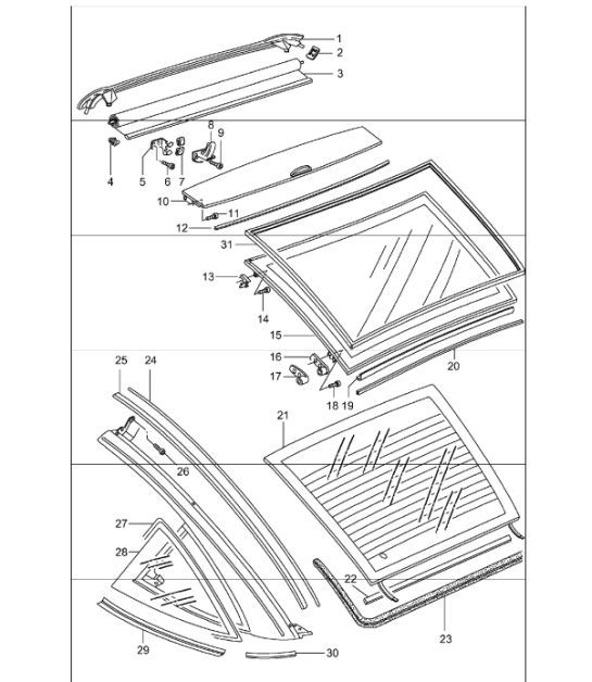 Diagram 811-01 Porsche 开曼 S 3.4L 987C 2005-08  车身
