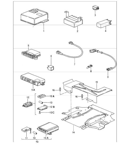Diagram 901-03 Porsche 993 (911) (1994-1998) Équipement électrique