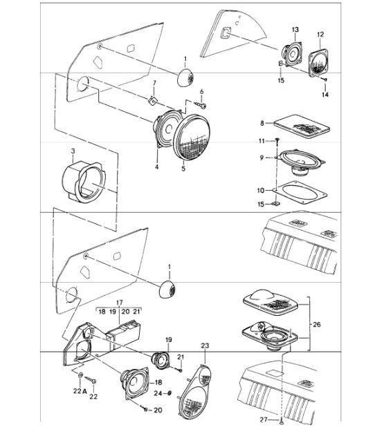 Diagram 911-05 Porsche Cayman S 3.4L 987C 2005-08 Materiale elettrico