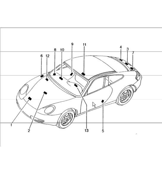 Diagram 001-05 Porsche 997 (911) MK1 2005-2008 Accessories & others 