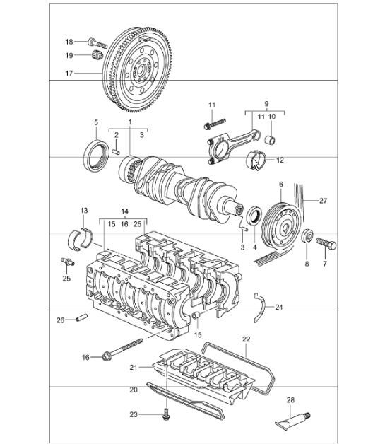 Diagram 102-00 Porsche Cayenne MK3 (958) 2010-2017 Motor