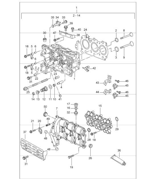Diagram 103-01 Porsche 996 (911) (1997-2005) Moteur