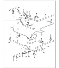 water cooling - 2 - for 996 CARRERA M339 (all-wheel drive) M96.01/02/03/04  1998-05