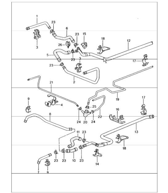 Diagram 105-12 Porsche 996 (911) (1997-2005) Engine