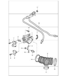 throttle body 996 CARRERA 2/4/4S M96.01/02/03/04  1998-05