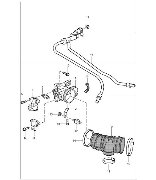 Diagram 107-00 Porsche 996 (911) (1997-2005) Moteur