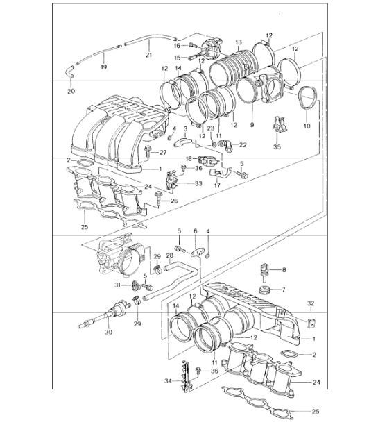 Diagram 107-10 Porsche 996 (911) (1997-2005) Engine