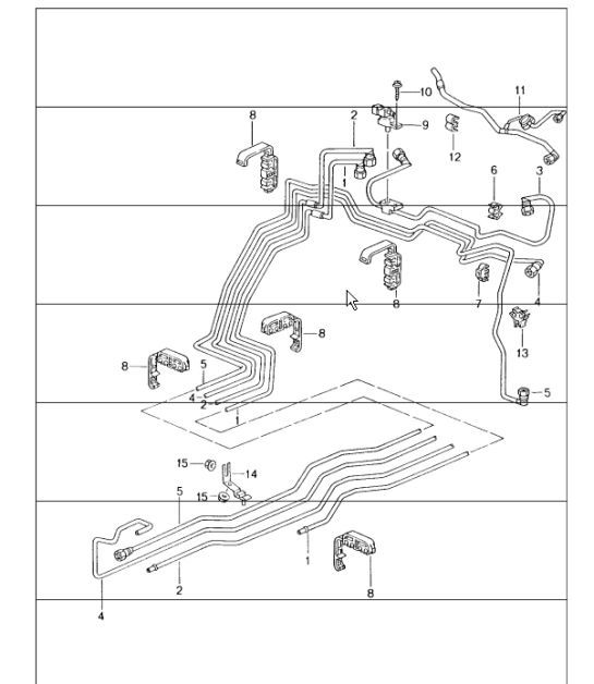 Diagram 201-05 Porsche 996 C4 3.6L 09/01-2005 燃油系统、排气系统