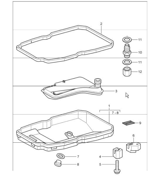 Diagram 340-03 Porsche 996 (911) (1997-2005) Trasmissione