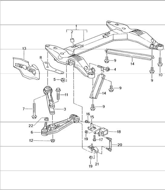 Diagram 401-00 Porsche 993 (911) C2S 1994-97 Assale anteriore, sterzo 