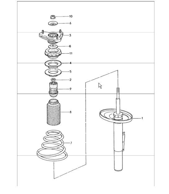 Diagram 402-00 Porsche Cayenne S 4.5L V8 2003>> Front Axle, Steering 