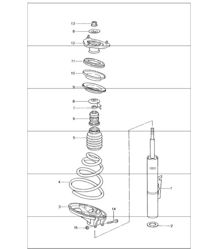 suspension shock, absorber strut 996 M339 (All-wheel drive) 1999 ONWARDS