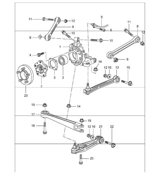 Diagram 501-00 Porsche Cayenne Turbo / Turbo S 4.8L 2007>> Eje posterior