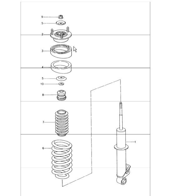 Diagram 502-00 Porsche 996 (911) (1997-2005) Rear Axle