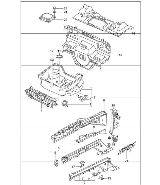 Diagram 801-10 Porsche Cayman 987C/981C (2005-2016) Carrozzeria