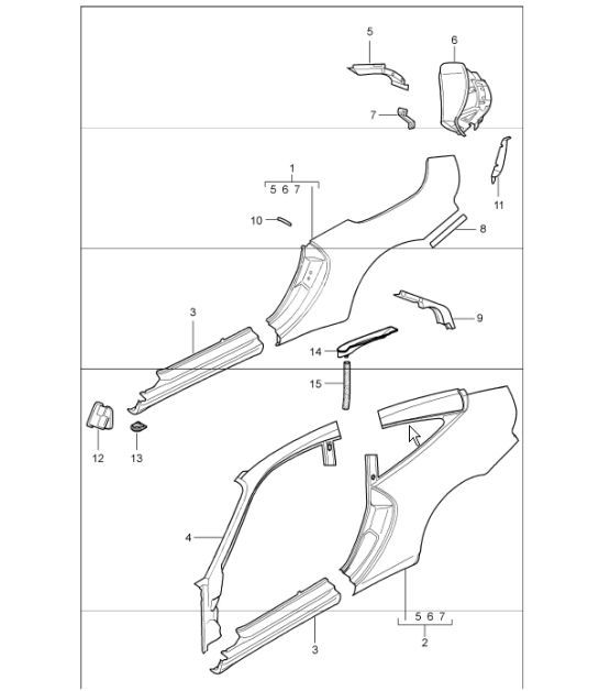 Diagram 801-65 Porsche Panamera 柴油 V6 3.0L（250Hp）  车身