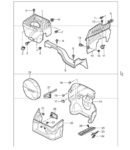 Diagram 807-00 Porsche 996 (911) (1997-2005) Carrosserie