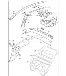 linings rear 996 TARGA 2002 ONWARDS